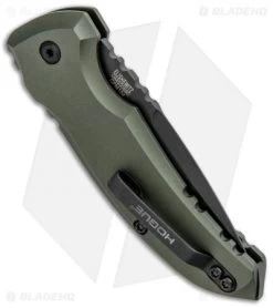 Hogue Knives A01 Microswitch Automatic Knife OD Green (2.6" Black) 24111 -Buck Knives Store Hogue Knives A01 Microswitch Auto OD Green Black 24111 BHQ 95382 jr side