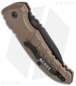 Hogue Knives A01 Microswitch Wharncliffe Automatic Knife FDE (2.6" Black) -Buck Knives Store Hogue Knives A01 Microswitch Wharncliffe Auto FDE Black BHQ 78915 jr side