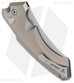 Hogue Knives EX-A05 Wharncliffe Automatic Knife FDE (4" Stonewash) 34504 -Buck Knives Store Hogue Knives EX A05 Wharncliffe 4in Auto FDE SW 34504 BHQ 100446 jr side