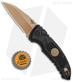 Hogue Sig Sauer A01 Microswitch Automatic Knife Wharncliffe (2.6" FDE) -Buck Knives Store Hogue Sig Sauer A01 Microswitch Auto Wharncliffe FDE 16100 BHQ 102933 jr bottlecap