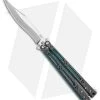 Hom Design Basilisk-R Balisong Butterfly Knife CF W/Teal Liners (4.6" Stonewash) -Buck Knives Store Hom Design Basilisk R Balisong Butterfly Knife CF w Teal Liners 4.6 SW BHQ 89528 LS