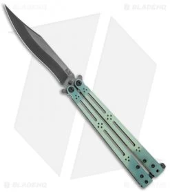 Hom Design Ghost Basilisk-R Balisong Knife Natural G-10 (4.6" Black)