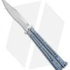 Hom Design Basilisk-R Titanium Balisong Butterfly Knife Blue Ano (4.6" Satin)