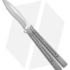 Hom Design I-Basilisk Channel Butterfly Knife Silver Ti (4.5" Stonewash)