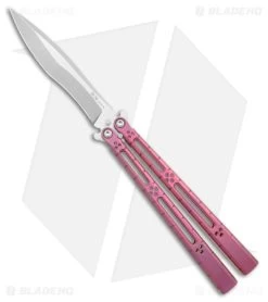 Hom Design I-Basilisk Channel Butterfly Knife Magenta Titanium (4.5" Stonewash)