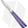 Hom Design I-Basilisk Channel Butterfly Knife Purple Titanium (4.5" Stonewash) -Buck Knives Store Hom Design I Basilisk Channel Butterfly Purple Ti SW BHQ 175605 jr