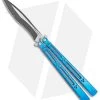 Hom Design I-Basilisk Channel Butterfly Knife Blue Titanium (4.5" Acid Wash)
