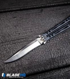 Hom Design PVD Specter Titanium Balisong Butterfly Knife (4.4" Satin) -Buck Knives Store Hom Design PVD Specter Titanium Balisong Butterfly Knife Satin BHQ 25889 kp black wood web