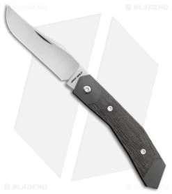 Jack Wolf Knives Cyborg Jack Slip Joint Knife Black Canvas Micarta (2.83" Satin)