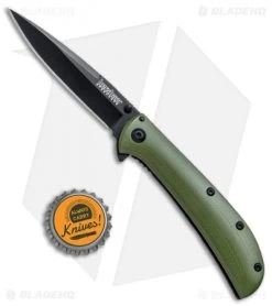 Kershaw Al Mar AM-3 Assisted Opening Knife Green G-10 (3" Black) 2335GRNBLK -Buck Knives Store Kershaw Al Mar AM 3 Green G 10 Black 2335GRNBLK BHQ 71075 jr bottlecap