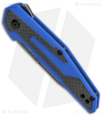 Kershaw Anso Fraxion Liner Lock Knife CF/Blue G-10 (2.75" Black SW) 1160BLUBW 4 Kershaw Anso Fraxion Liner Lock Knife CF/Blue G-10 (2.75" Black SW) 1160BLUBW - Image 2