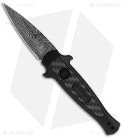 Kershaw Auto Launch 12 Mini Stiletto Button Lock Knife Black (2.5" Damascus)