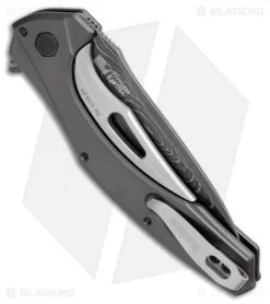 Kershaw Bareknuckle Sub Frame Lock Knife Gray Al (3.5" Damascus) 7777DAM -Buck Knives Store Kershaw Bareknuckle Sub FL Gray Al Damascus 7777DAM BHQ 103079 jr side