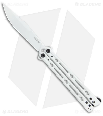 Kershaw Stormtrooper White Lucha Balisong Butterfly Knife (4.5" White) Blade HQ 3 Kershaw Stormtrooper White Lucha Balisong Butterfly Knife (4.5" White) Blade HQ