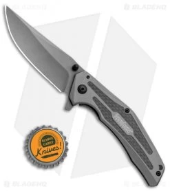 Kershaw Duojet A/O Frame Lock Knife Gray SS/Carbon Fiber (3.25" Gray) 8300 -Buck Knives Store Kershaw Duojet AO FL Gray SS CF Gray 8300 BHQ 80590 jr bottlecap