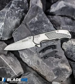 Kershaw Hinderer Agile Assisted Opening Knife (2.75" Stonewash) 1558 -Buck Knives Store Kershaw Hinderer Agile Assisted Opening Knife Stonewash 1558 BHQ 52169 kp rocks web