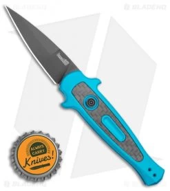 Kershaw Launch 12 Mini Stiletto Automatic Knife Teal (2.5" Black) -Buck Knives Store Kershaw Launch 12 Mini Stiletto Automatic Knife Teal 2.5 Black KER7125TEALBLK BHQ 116323 LS Bottlecap