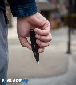 Kershaw Launch 4 CA Legal Automatic Knife OD Green (1.9" Damascus) BHQ Exclusive -Buck Knives Store Kershaw Launch 4 CA Legal Automatic Knife Black 7500BL BHQ 34416 lifestyle web 3