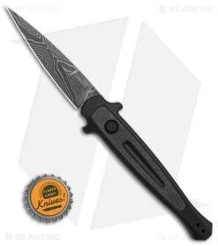 Kershaw Launch 8 Stiletto Automatic Knife Black/CF (3.6" Damascus) -Buck Knives Store Kershaw Launch 8 Stiletto Automatic Knife Black CF 3in Damascus BHQ 145172 td size