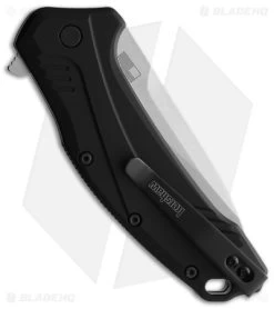 Kershaw Link Drop Point Flipper Knife Black Aluminum (3.25" Stonewash 20CV) 5 Kershaw Link Drop Point Flipper Knife Black Aluminum (3.25" Stonewash 20CV) -Buck Knives Store Kershaw Link LL Black BHQ 154172 jr side