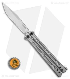 Kershaw Lucha Balisong Butterfly Knife Stainless Steel (4.5" Stonewash) 5150 -Buck Knives Store Kershaw Lucha Balisong Butterfly Knife Stainless Steel 4in SW BHQ 105983 td size