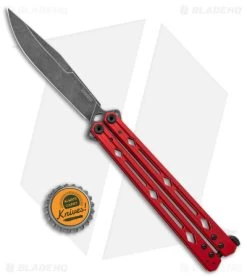 Kershaw Lucha Balisong Butterfly Knife Red (4.5" Blackwash) 5150RDBW -Buck Knives Store Kershaw Lucha Balisong Butterfly Red Blackwash 5150RDBW BHQ 117070 jr bottlecap
