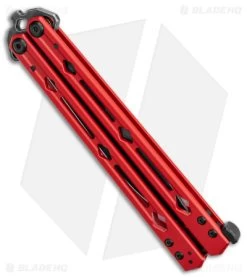 Kershaw Lucha Balisong Butterfly Knife Red (4.5" Blackwash) 5150RDBW -Buck Knives Store Kershaw Lucha Balisong Butterfly Red Blackwash 5150RDBW BHQ 117070 jr side