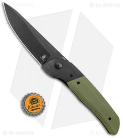 Kizer Arsenyan In-Yan Liner Lock Knife Green G-10 (3.9" Black) V4573 -Buck Knives Store Kizer Arsenyan In Yan LL Green G 10 Black BHQ 121134 jr bottlecap