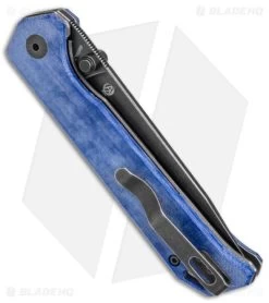 Kizer Azo Vanguard Series Begleiter Knife Denim Micarta (3.5" Black SW) -Buck Knives Store Kizer Azo Vanguard Series Begleiter Denim Micarta Black SW BHQ 145743 jr side