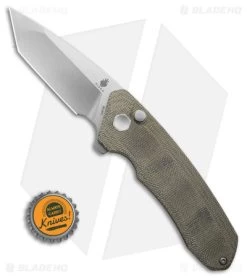 Kizer Mad Tanto Plunge Lock Knife Green Micarta (3.25" Stonewash) V4602C2 -Buck Knives Store Kizer Mad Tanto Plunge Lock Knife Green Micarta 3in SW BHQ 180091 td size