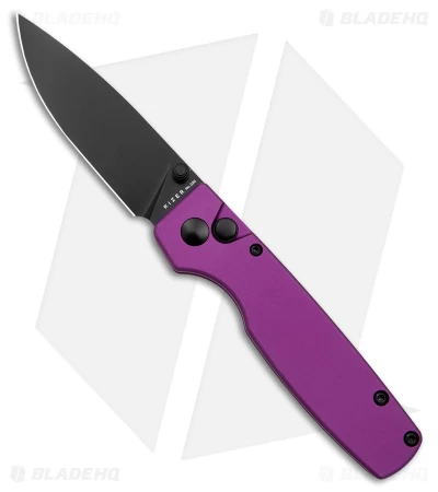 Kizer Vanguard Original Button Lock Knife Purple Aluminum (3" Black) 3 Kizer Vanguard Original Button Lock Knife Purple Aluminum (3" Black)
