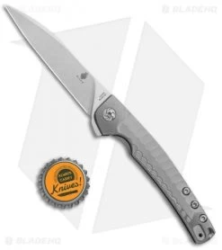 Kizer Splinter Frame Lock Knife Gray Titanium (3.375" Stonewash) Ki3457A3 -Buck Knives Store Kizer Splinter FL Gray Ti SW Ki3457A3 BHQ 90417 jr bottlecap