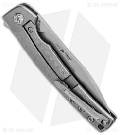 Kizer Splinter Frame Lock Knife Gray Titanium (3.375" Stonewash) Ki3457A3 -Buck Knives Store Kizer Splinter FL Gray Ti SW Ki3457A3 BHQ 90417 jr side