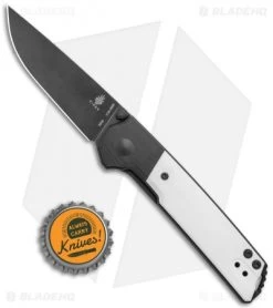 Kizer Vanguard Domin Mini Liner Lock Folding Knife Black/White G-10 (2.9" Black) -Buck Knives Store Kizer Vanguard Domin Mini LL Black White G 10 Black V3516N6 BHQ 122455 jr bottlecap