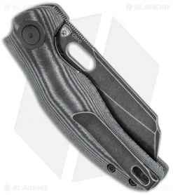 Kizer Vanguard C01C Sheepdog Thumb Hole Knife Black Micarta (3.25" Black SW) -Buck Knives Store Kizer Vanguard Sheepdog LL Thumb Hole Black Micarta Black BHQ 121895 jr side