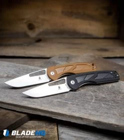 Kizer Yukon Liner Lock Knife Brown (3.39" Stonewash) V4004N2 -Buck Knives Store Kizer Yukon Liner Lock Knife Black Stonewash V4004 BHQ 106934 kp wood web