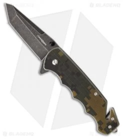 MARSER Kampfer Ka-20 Spring Assisted Knife Camo G-10 (3.25" Black Stonewash)