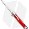 Mago 11" Italian Stiletto OTF Automatic Knife Red/Polished (Satin Bayonet) -Buck Knives Store Mago 11in Red Bayo Italian Stiletto OTF Auto Satin Silver Boster GX 36174 jr