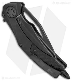 Microtech Marfione Custom Mini Matrix R Knife Carbon Fiber (3" Black DLC Mirror) -Buck Knives Store Marfione Custom Mini Matrix R CF Black Mirror BHQ 68434 jr side