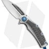 Marfione Custom Super Matrix-R Knife Titanium/Carbon Fiber (3.75" Mirror/CF) 1 Marfione Custom Super Matrix-R Knife Titanium/Carbon Fiber (3.75" Mirror/CF) -Buck Knives Store Marfione Custom Super Matrix R MP CF Hand Rubbed Blue Ti BHQ 68377 jr