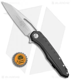 Microtech Sigil MK6 Frame Lock Knife Black Aluminum/Ti (3.75" Stonewash) -Buck Knives Store Microtech Sigil MK6 FL Black Alum Ti SW 196 10 BK BHQ 76136 jr bottlecap
