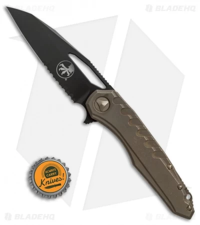 Microtech Sigil MK6 Frame Lock Knife Bronzed Titanium (3.75" DLC Serr) 6 Microtech Sigil MK6 Frame Lock Knife Bronzed Titanium (3.75" DLC Serr) - Image 4