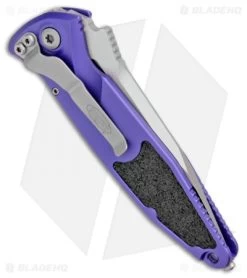 Microtech Socom Elite Automatic Knife Purple (4" Satin) 160A-4PU -Buck Knives Store Microtech Socom Elite Auto Purple Satin 160A 4PU BHQ 100237 jr side