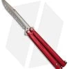 Microtech Tachyon III Balisong Butterfly Red (4.5" Bronze Full Serr) 173-15RD -Buck Knives Store Microtech Tachyon III Balisong Butterfly Red Bronze Full Serr 173 15RD BHQ 72407 jr