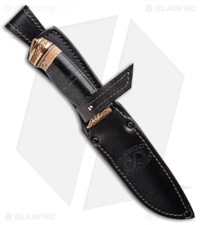 Olamic Cutlery Voykar HT Fixed Blade Knife Leather/Birch Bark (5.8" Damascus) 5 Olamic Cutlery Voykar HT Fixed Blade Knife Leather/Birch Bark (5.8" Damascus) - Image 3