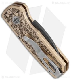 Pro-Tech Runt 5 2022 Ultimate Custom Wharncliffe Auto Knife (1.9" Ladder Dam) -Buck Knives Store Pro Tech Runt 5 2022 Ultimate Custom Wharncliffe Auto Ladder Damascus BHQ 147072 jr side
