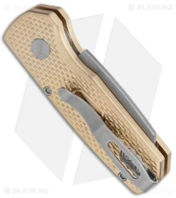 Pro-Tech Runt 5 MagnaCut Reverse Tanto Knife Bronze Aluminum (2" Stonewash) -Buck Knives Store Pro Tech Runt 5 Reverse Tanto Textured Bronze Aluminum SW BHQ 178181 jr side