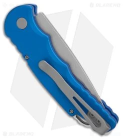 Pro-Tech TR-5 Automatic Knife Blue (3.25" Stonewash) T501-Blue -Buck Knives Store Pro Tech TR 5 Auto Blue SW BHQ 96362 jr side