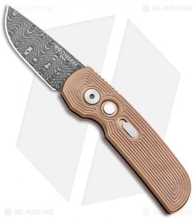 Pro-Tech Calmigo Custom Steel CA Legal Automatic Knife Rose Gold (1.9" Damascus) 3 Pro-Tech Calmigo Custom Steel CA Legal Automatic Knife Rose Gold (1.9" Damascus)