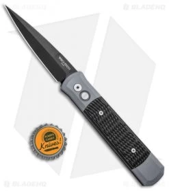 Pro-Tech Godfather Automatic Knife Gray/Textured Black G-10 (4" Black) 927-BT -Buck Knives Store Protech Godfather Auto Gray Textured Black G 10 Black 927 BT BHQ 95292 jr bottlecap